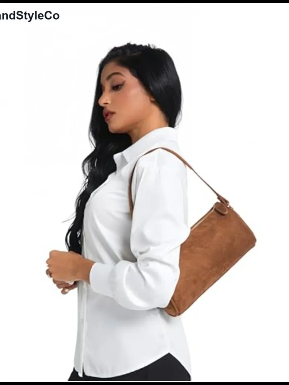 JOLLQUE Suede Crossbody Bag for Women, Luxury Small Barrel Clutch Handbag Purse